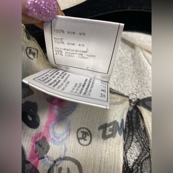 Chanel Silk Multi-Color Logo Graphic Dress Sz: EUR 40 US 6 - Picture 10 of 10